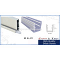 Fijación de la superficie exterior perfil de aluminio ranura interior fijación vidrio esponja caucho puerta sello tira